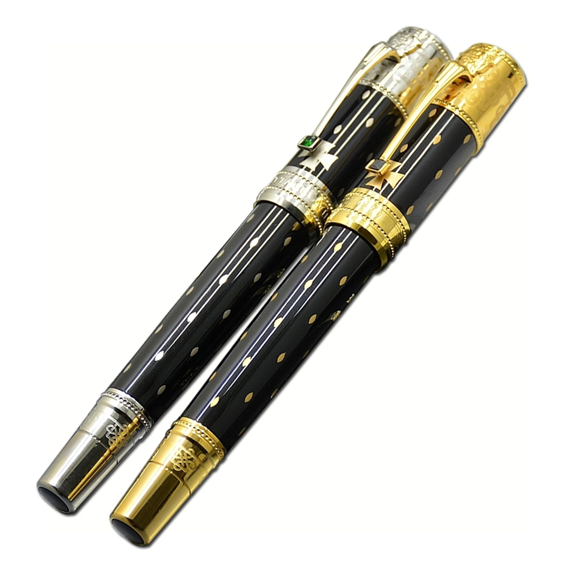 YAMALANG Limited edition Elizabeth Roller ball pens Black and Golden Silver engrave Fountain pen with Diamond inlay Cap Business office supplies
YAMALANG Limited edition Elizabeth Roller ball pens Black and Golden Silver engrave Fountain pen with Diamond inlay Cap Business office supplies