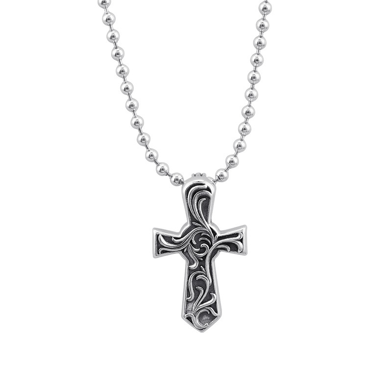 Gothic new 925 sterling silver jewelry antique silver hand-made American designer scroll crosses necklace pendants without chain