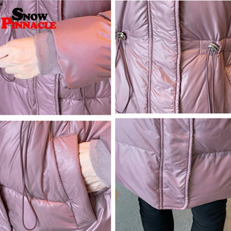 Winter women long Parkas coat Fashion Slim thicken warm padded jackets coat Female solid long hooded outwear snow jacket 200928