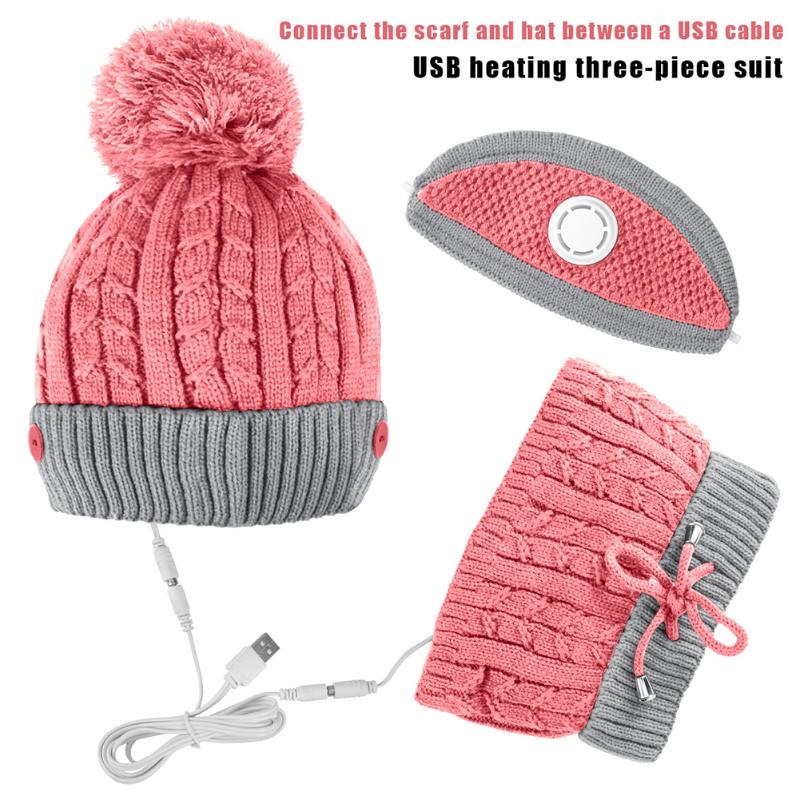 USB Heated Hat Set Washable Knit Face Protection Thick Ski Winter Warm Beanie Cap Gift Unisex Portable Outdoor Sports With Scarf
USB Heated Hat Set Washable Knit Face Protection Thick Ski Winter Warm Beanie Cap Gift Unisex Portable Outdoor Sports With Scarf