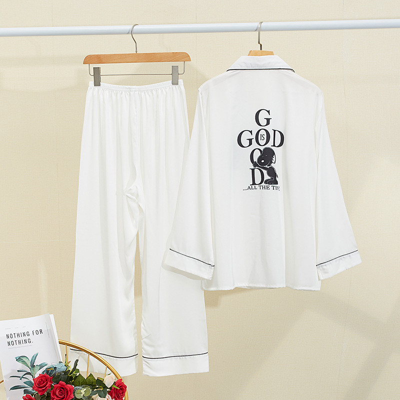 Elegant Cartoon Sleepwear Stylish Letter Pajamas White Striped Pyjamas Fall Winter Sleepwear Set Long Sleeve Pajamas Sleeping Top Bottom
Elegant Cartoon Sleepwear Stylish Letter Pajamas White Striped Pyjamas Fall Winter Sleepwear Set Long Sleeve Pajamas Sleeping Top Bottom