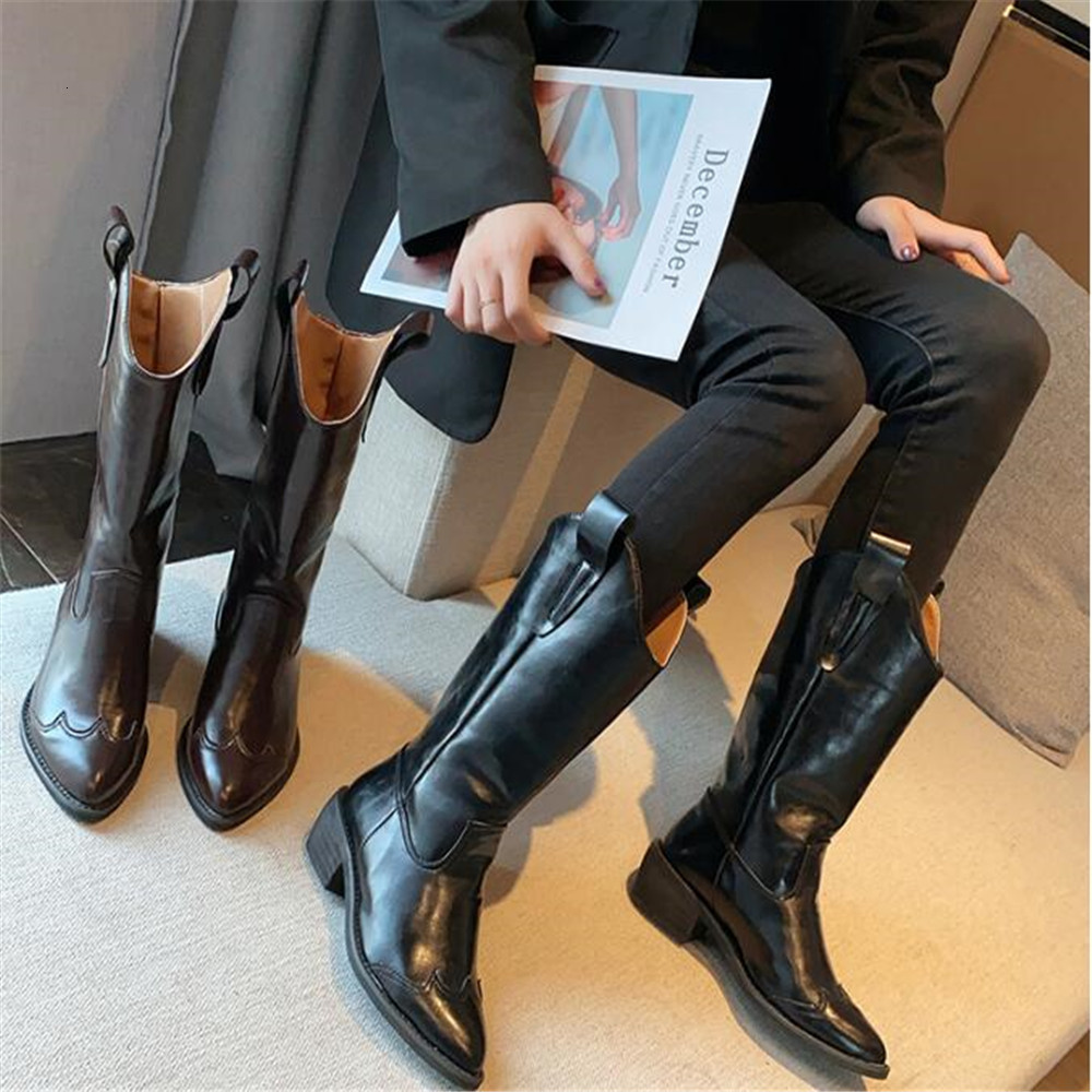 New Autumn 2021 Female Fashions Knight High-quality Square Heels Woman Pointed Toe of the Middle Calf Western Black Brown Boots X3A6
New Autumn 2021 Female Fashions Knight High-quality Square Heels Woman Pointed Toe of the Middle Calf Western Black Brown Boots X3A6