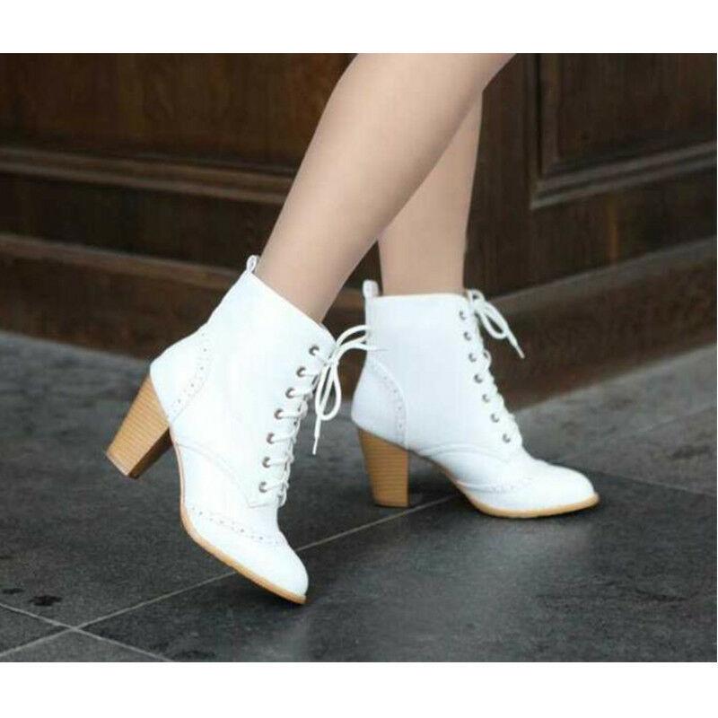 Womens Retro Brogue Cuban Heel Lace Up Ankle Boots Round Toe Knight Shoes Warm, Black
Womens Retro Brogue Cuban Heel Lace Up Ankle Boots Round Toe Knight Shoes Warm, Black