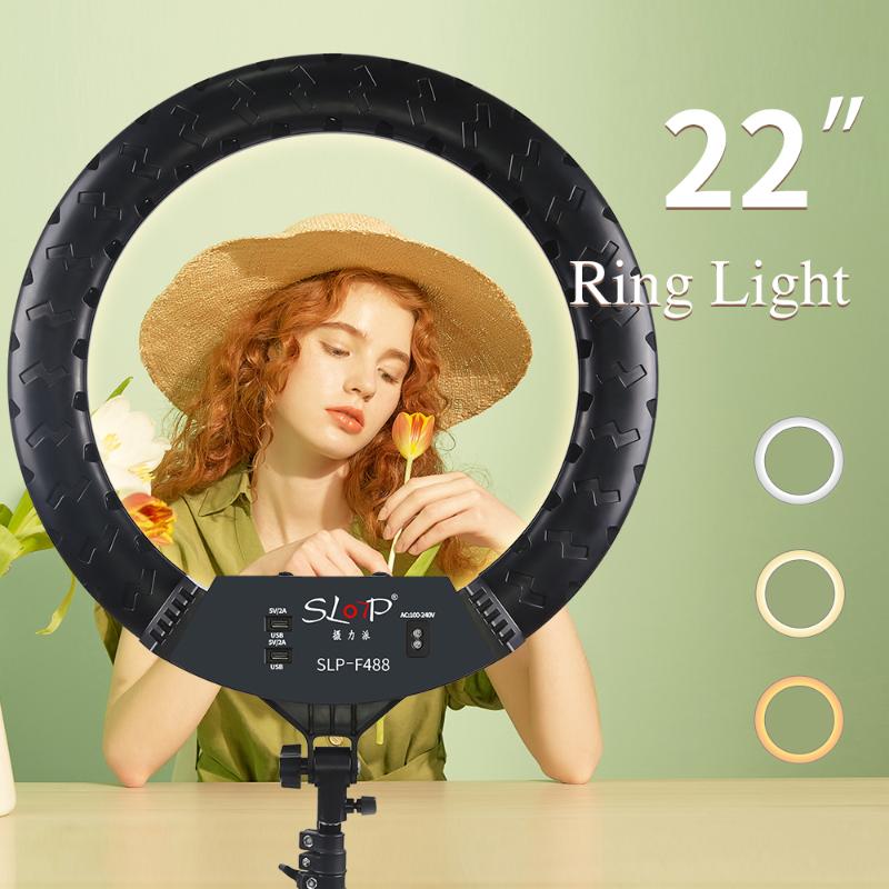 SLOTP 22 inch Ring Light Kit with 2M Tripod,tiktok 55 Dimmable Ring Light Selfie Photography Lighting (SLP-F488
SLOTP 22 inch Ring Light Kit with 2M Tripod,tiktok 55 Dimmable Ring Light Selfie Photography Lighting (SLP-F488