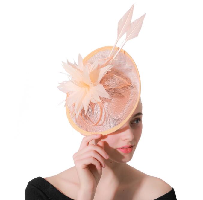 Banquet Hat Net Yarn Top Wedding Headdress Feather Hairpin Hair Accessories Hats for Party Wedding Fascinator Hat Many Colors on Sale