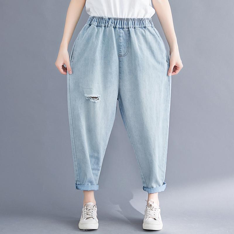 oversized loose women jeans 2020 summer new high waist solid high waist pocket harem ankle length female jeans pants top quality, Blue
oversized loose women jeans 2020 summer new high waist solid high waist pocket harem ankle length female jeans pants top quality, Blue