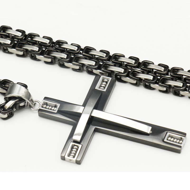 Chains Cross Pendant Necklace Fashion Jewelry Male Gift Trendy Stainless Steel 21.65" 5mm Thick Link Byzantine Chain Choker
Chains Cross Pendant Necklace Fashion Jewelry Male Gift Trendy Stainless Steel 21.65" 5mm Thick Link Byzantine Chain Choker