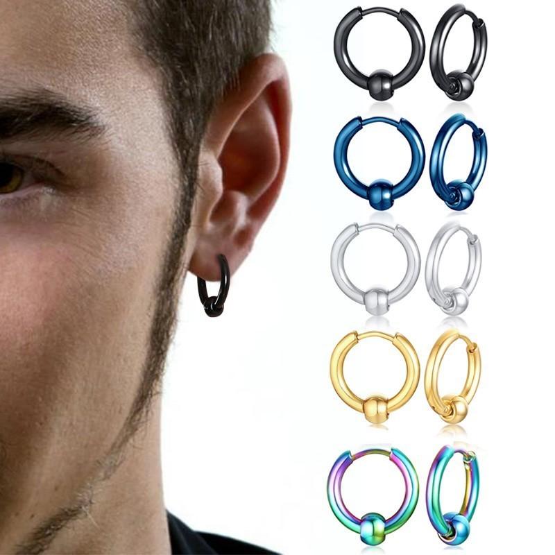Men Circle Hoop Earrings With Bead Black Earring Cartilage Jewelry For Men Women Street Style
Men Circle Hoop Earrings With Bead Black Earring Cartilage Jewelry For Men Women Street Style