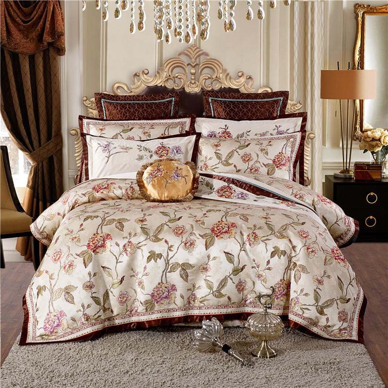 New Luxury European Silk Satin Cotton Jacquard Royal Wedding Duvet Pillowcases Bedding Linen Bed Sheet Set 4/9pcs Bed Cover
New Luxury European Silk Satin Cotton Jacquard Royal Wedding Duvet Pillowcases Bedding Linen Bed Sheet Set 4/9pcs Bed Cover