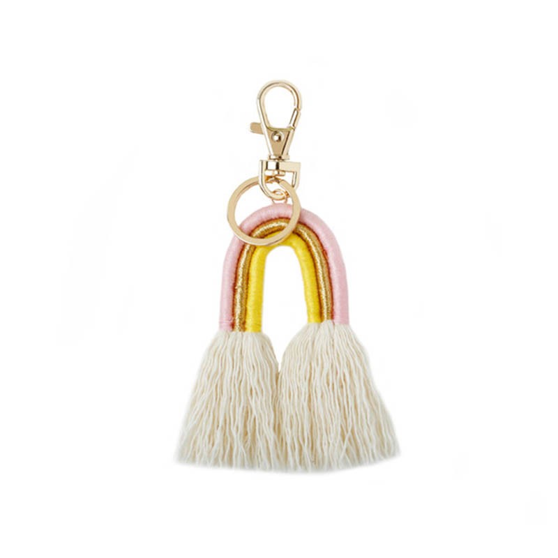 Handmade Boho rainbow tassel keychain bag hangs gold key holder fashion jewelry gift
Handmade Boho rainbow tassel keychain bag hangs gold key holder fashion jewelry gift