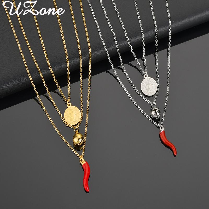 UZone Bohemian Multi Layer Pepper Bell Pendant Necklace Charm Stainless Steel Chain Choker for Women Girl Gift Jewelry
UZone Bohemian Multi Layer Pepper Bell Pendant Necklace Charm Stainless Steel Chain Choker for Women Girl Gift Jewelry