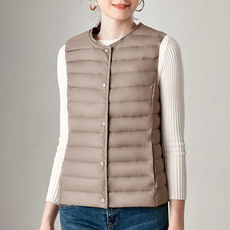 Winter Vest Female Women's Plus Size 4XL Sleeveless Jacket Warm Waistcoat Autumn Lightweight White Duck Down Vests Women 201211