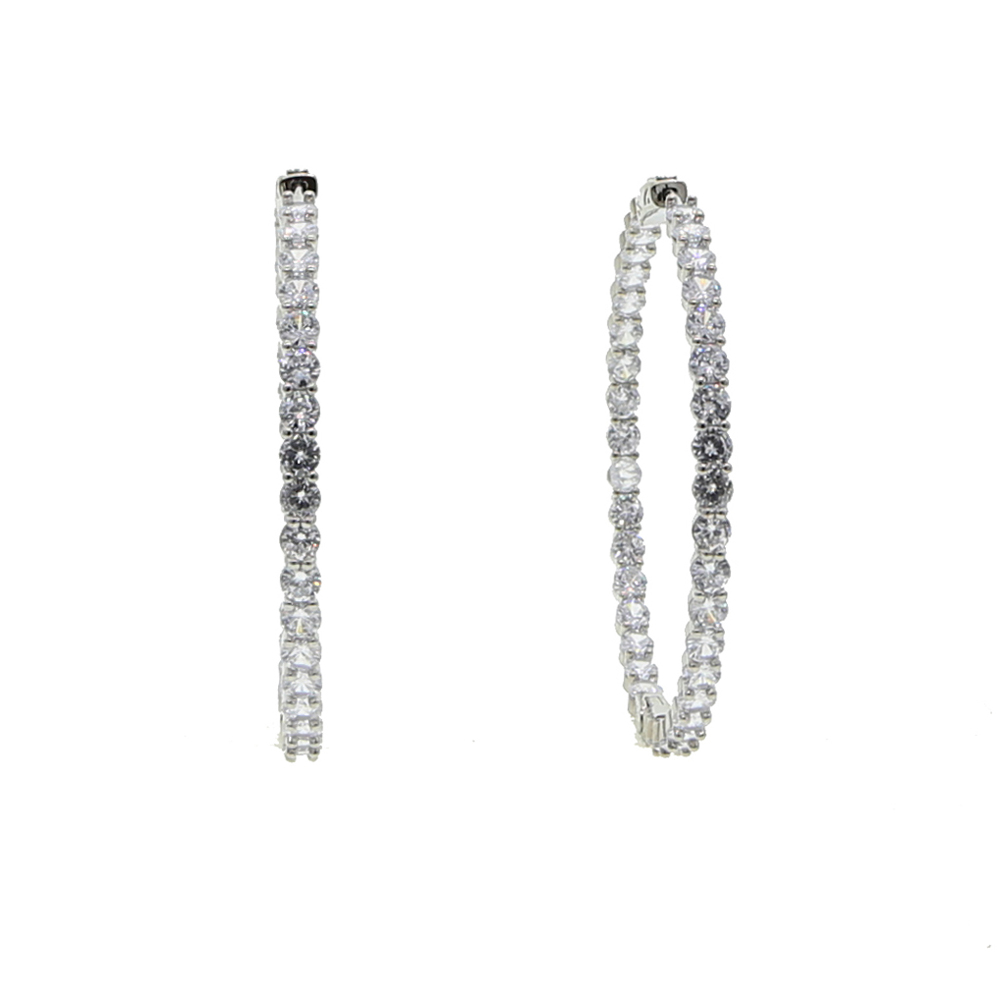 rainbow cz hoops earrings 5 5cm hoop round dangle earring jewelry women crystal cz diamante rhinestone large hip hop earring drop