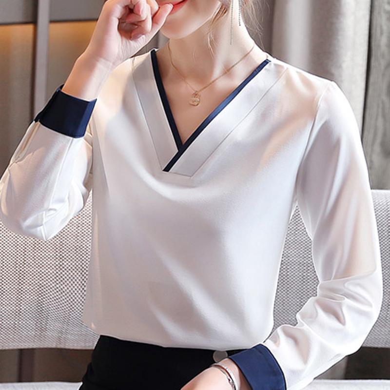 Blouse Women Blusas Mujer De Moda 2021 V-neck Chiffon Blouse Shirt Blusa Long Sleeve White Women Blouses Shirts Tops D451, Blue
Blouse Women Blusas Mujer De Moda 2021 V-neck Chiffon Blouse Shirt Blusa Long Sleeve White Women Blouses Shirts Tops D451, Blue