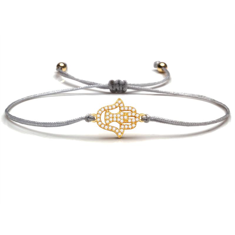 Charm Bracelets Sparking Cubic Zirconia Stones Gold-plated Copper Hamsa Hand Black Cord Bracelet Women Lucky Red String Jewelry Gift
Charm Bracelets Sparking Cubic Zirconia Stones Gold-plated Copper Hamsa Hand Black Cord Bracelet Women Lucky Red String Jewelry Gift