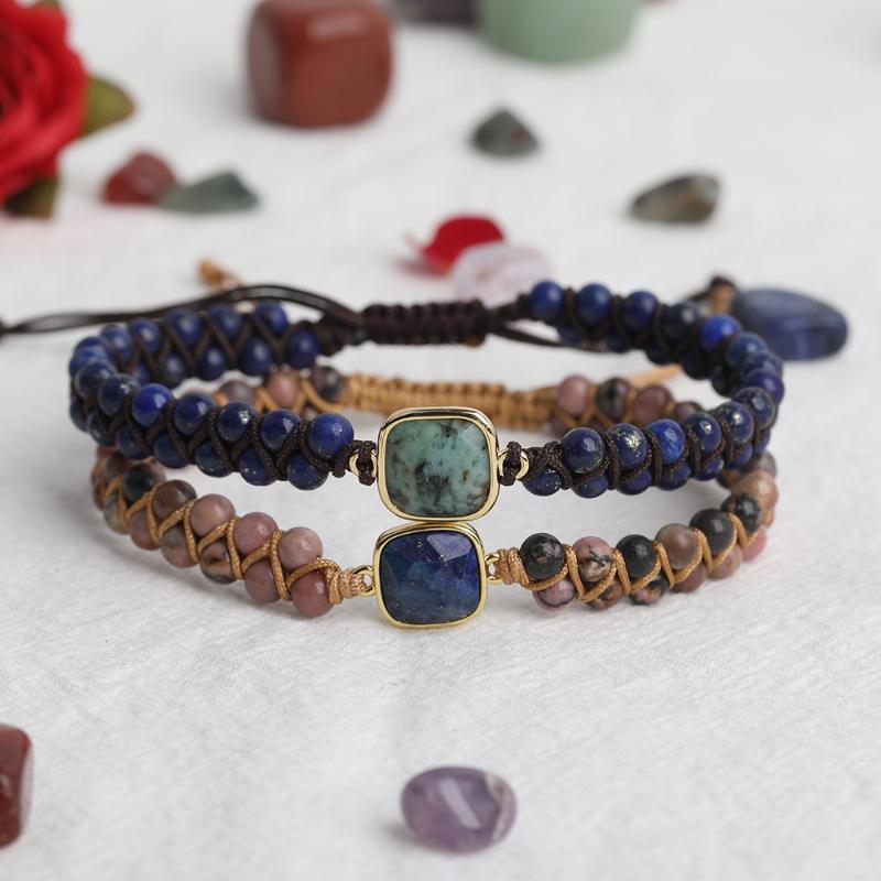 5Pcs/Lot Natural Stone Cube Charms Bracelet 4mm Lapis Rhodonite Stone Beads Knotted Braided Bracelet Women Friendship Jewelry
5Pcs/Lot Natural Stone Cube Charms Bracelet 4mm Lapis Rhodonite Stone Beads Knotted Braided Bracelet Women Friendship Jewelry