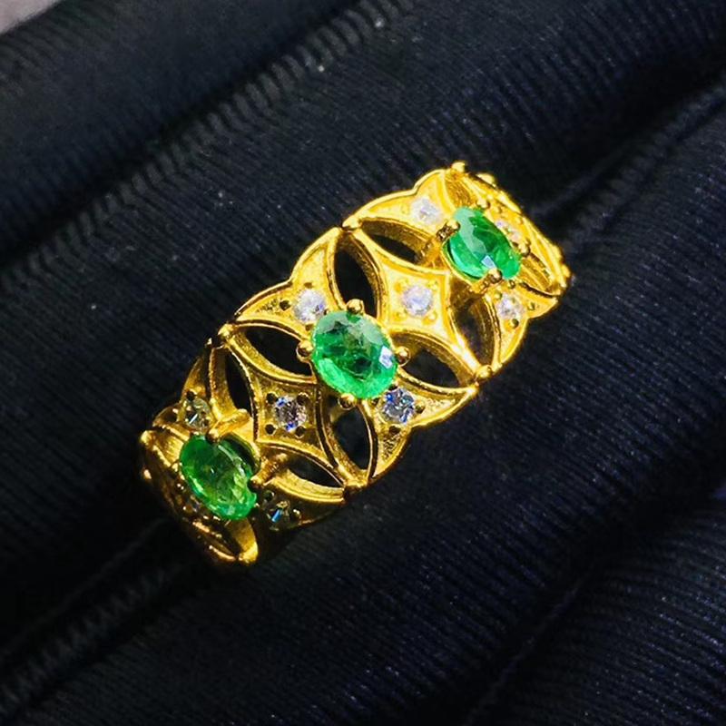 Cluster Rings Natural Real Emerald Ring Per Jewelry 3*4mm 0.25ct*3pcs Gemstone 925 Sterling Silver Fine J2092413, Golden;silver
Cluster Rings Natural Real Emerald Ring Per Jewelry 3*4mm 0.25ct*3pcs Gemstone 925 Sterling Silver Fine J2092413, Golden;silver