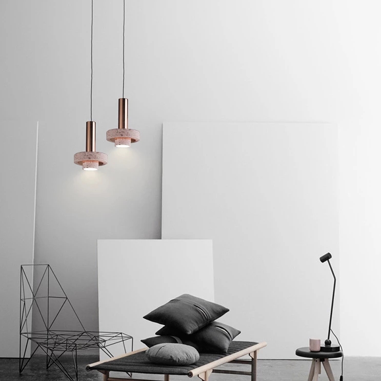 Nordic modern simple dining table hardware Pendant Lamps chandelier Hotel B personalized restaurant marble