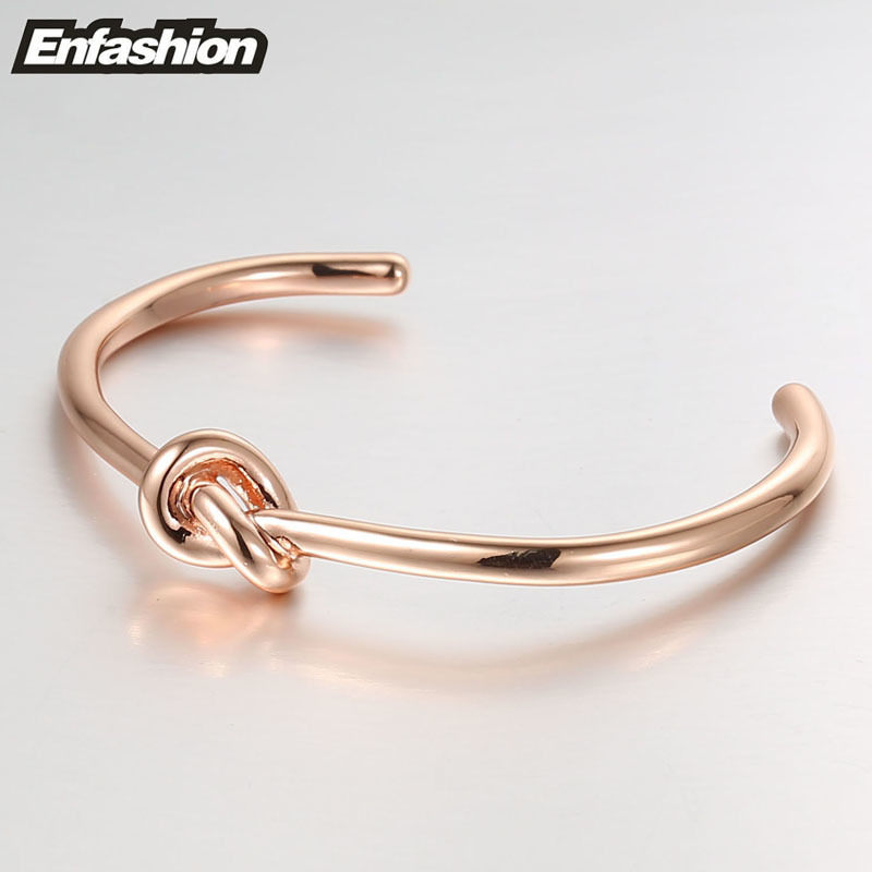 ENFASHION Wholesale Knot Cuff Bracelets Gold Color Manchette Bangle Bracelet For Women Armband Fashion Jewelry Pulseiras B4286 220225