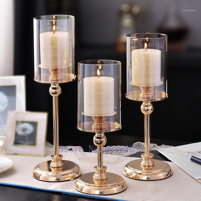 Creative Golden metal glass Retro Candlestick Candle holder romantic dining table Crafts Decoration Modern home decoration1
Creative Golden metal glass Retro Candlestick Candle holder romantic dining table Crafts Decoration Modern home decoration1