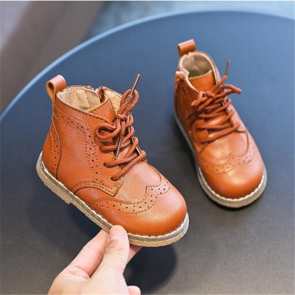 Childrens Martin boots spring autumn side zipper kids boys girls soft sole Casual shoes sneaker