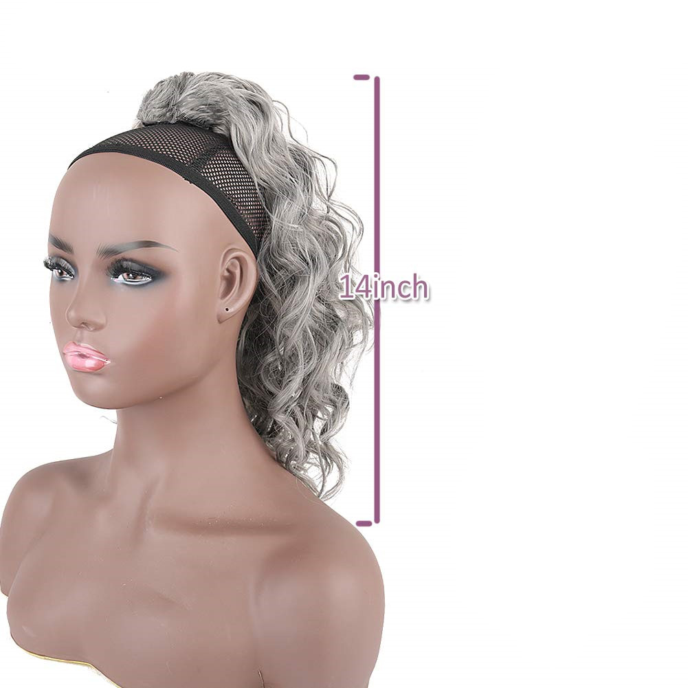 Body Wave salt and pepper silver grey human hair ponytail gray pony tail 140g clip ins human hair ponytais hairpieces