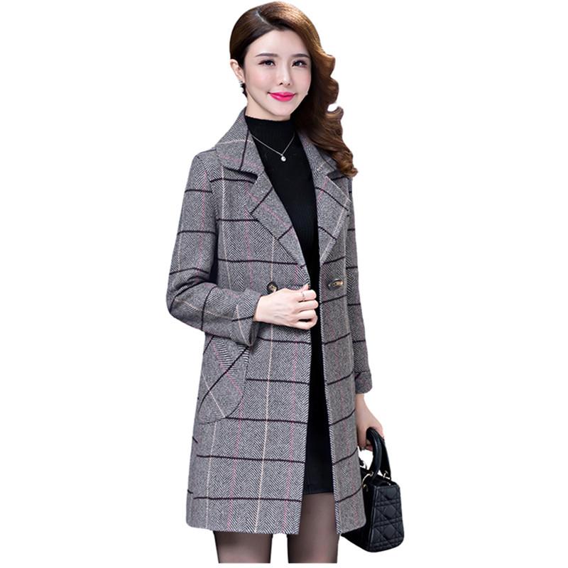High grade plaid coat Woolen coats Large size women's long coats Autumn Winter New slim women cashmere coat blend jacket 2113, Gray
High grade plaid coat Woolen coats Large size women's long coats Autumn Winter New slim women cashmere coat blend jacket 2113, Gray