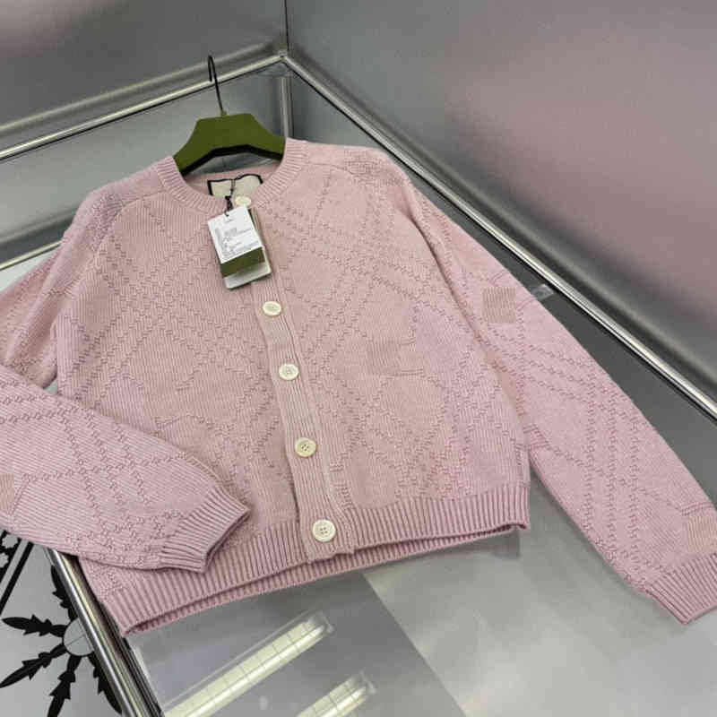 Knit Sweaters spring new wool low crew neck knitted single breasted pink cardigan for commuting, White
Knit Sweaters spring new wool low crew neck knitted single breasted pink cardigan for commuting, White