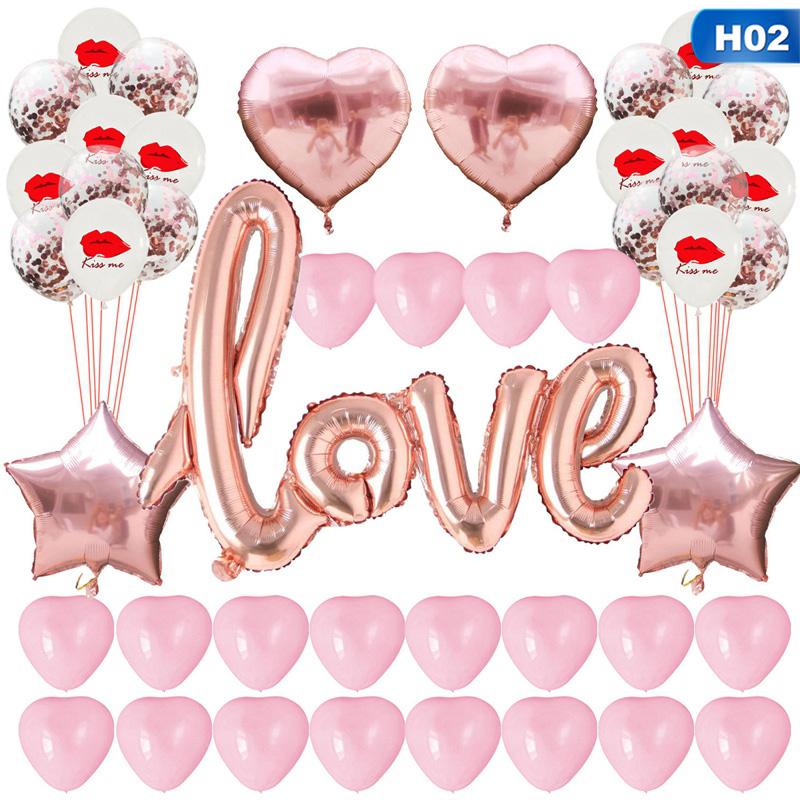 Red Love Letter Foil Balloons Heart Balloon for Engagement Wedding Decoration Valentines Day Party Decor