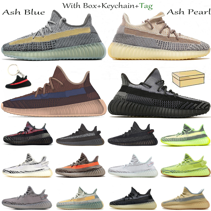 2021 kanye ouest v2 cendres pierre bleue perle fondue maquine hommes chaussures de course de course carbone naturel cendrier zyon blanc réfléchis