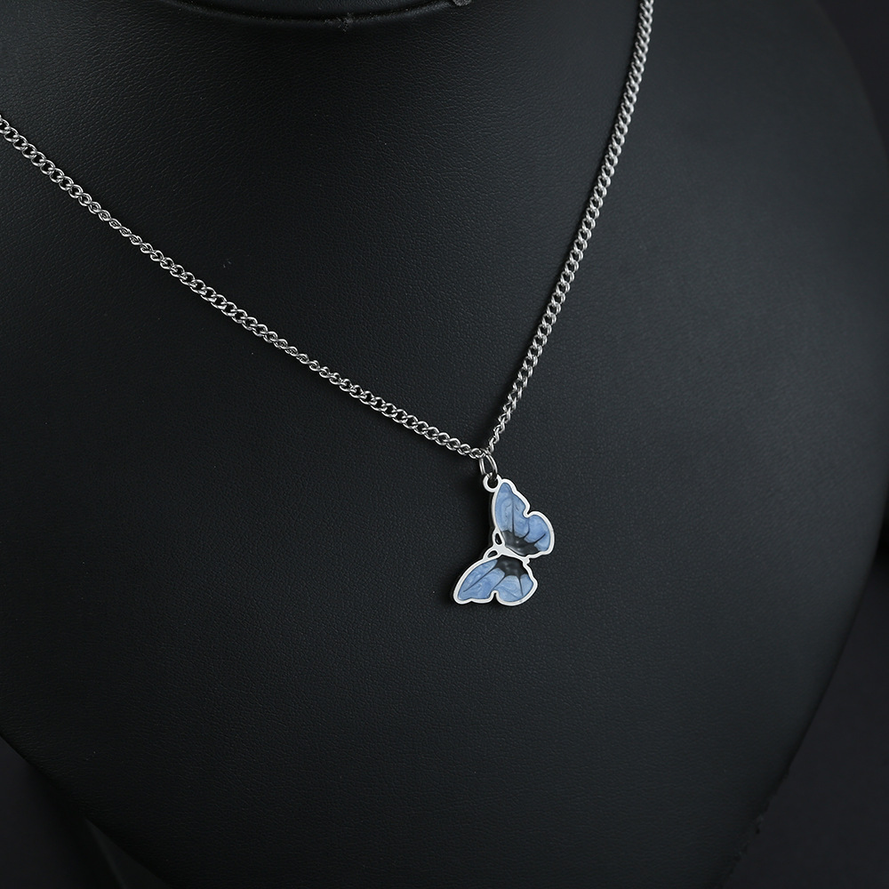 Fashion sense of color changing butterfly necklace female hip hop titanium steel clavicle chain hot sale
Fashion sense of color changing butterfly necklace female hip hop titanium steel clavicle chain hot sale