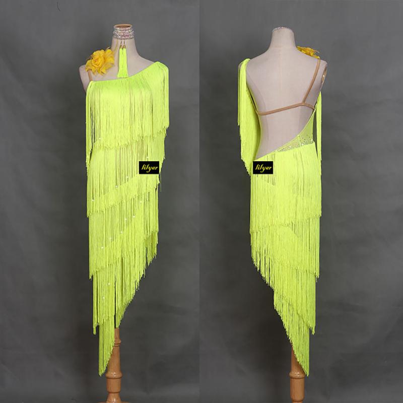 New Sexy Tassel Rhinestone Latin Dance Dress Women Professional Latin Skirt Samba Dance Salsa Dresses Female Stage Costume, Yellow
New Sexy Tassel Rhinestone Latin Dance Dress Women Professional Latin Skirt Samba Dance Salsa Dresses Female Stage Costume, Yellow