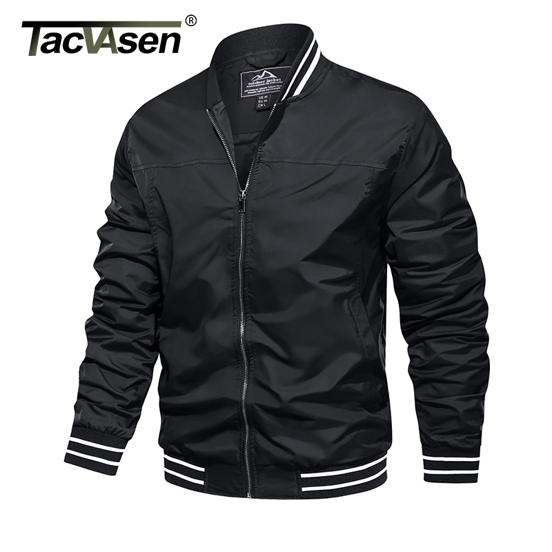 TACVASEN Casual Jacket Mens Spring/Fall Pilot Style Coat Army Bomber Jackets Baseball Jacket Outerwear Overcoat Boys 201127