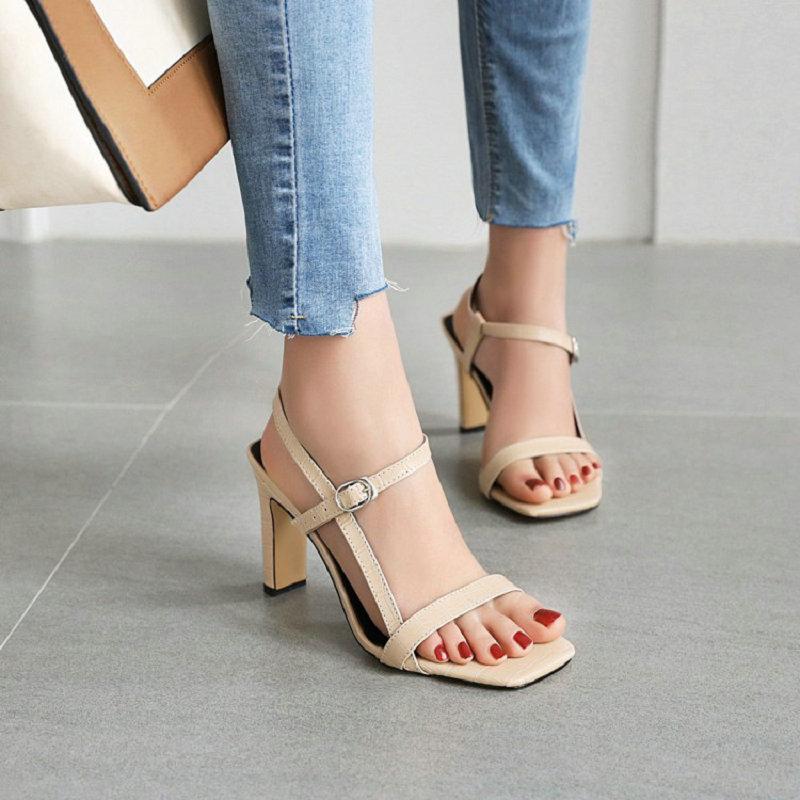 Sianie Tianie 2020 open toe thick high heels woman summer shoes buckle strap home school party sexy heels female sandals size 48, Beige
Sianie Tianie 2020 open toe thick high heels woman summer shoes buckle strap home school party sexy heels female sandals size 48, Beige