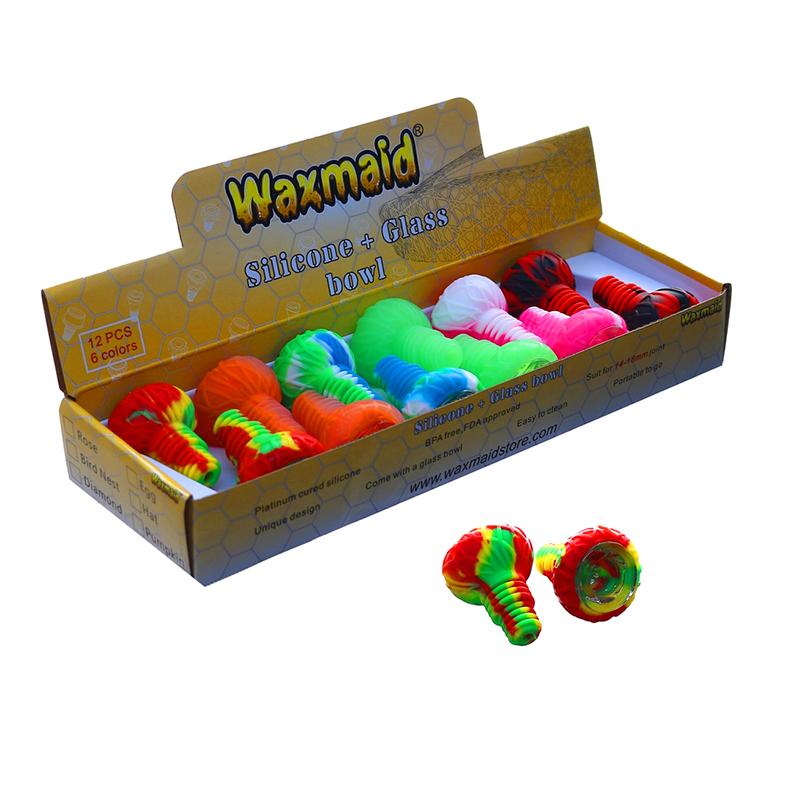 Waxmaid Glass Bowl Silicone Body Protection With 6 Colors Display Box For Water Pipe DHL Free Shipping
Waxmaid Glass Bowl Silicone Body Protection With 6 Colors Display Box For Water Pipe DHL Free Shipping
