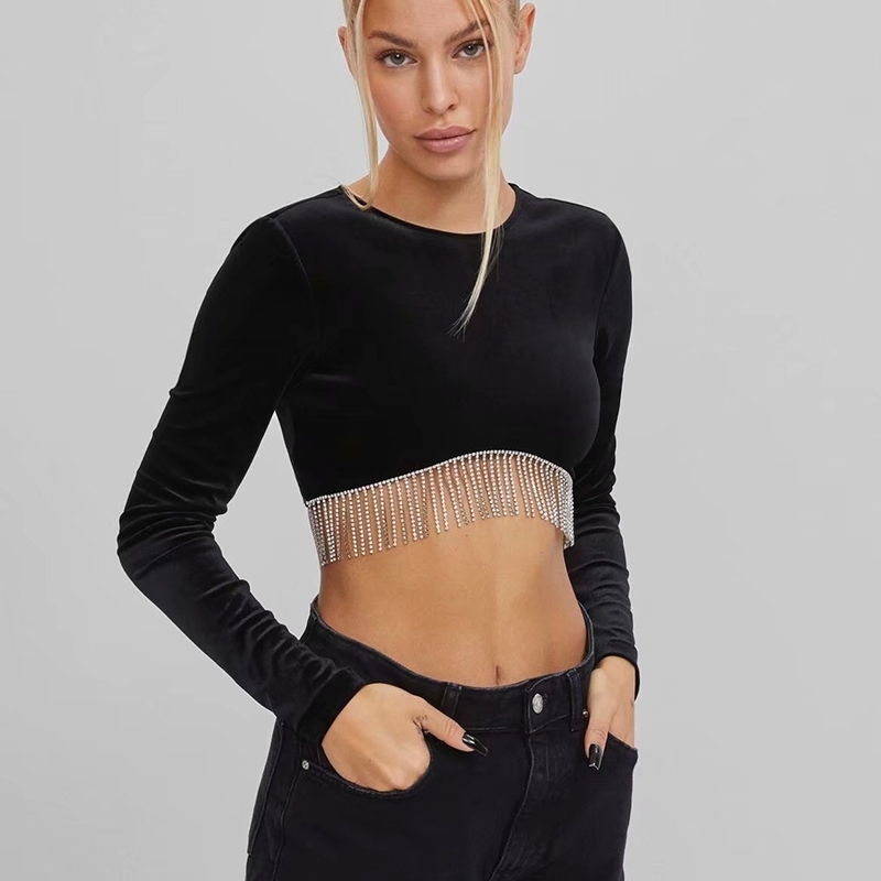 2021 New Women Spring Autumn Beaded Tassel Solid Backless Pullover Top Long Sleeves Office Lady Fashion Short Tops Outerwear Xkzi
2021 New Women Spring Autumn Beaded Tassel Solid Backless Pullover Top Long Sleeves Office Lady Fashion Short Tops Outerwear Xkzi