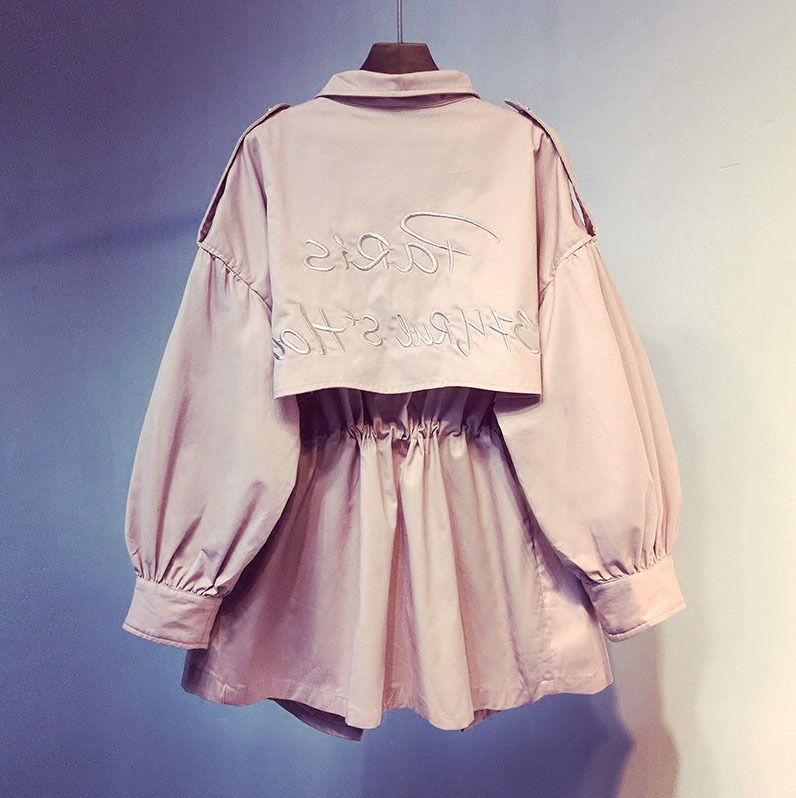 new Korean version of casual tooling windbreaker in the long section of loose jacket thin section womens 201111