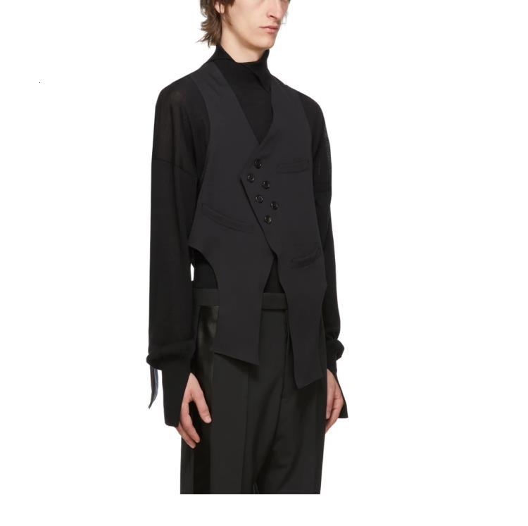 2021 S-7xl!! New Strapless Black Guy Suit Man with Double Vest F6MU