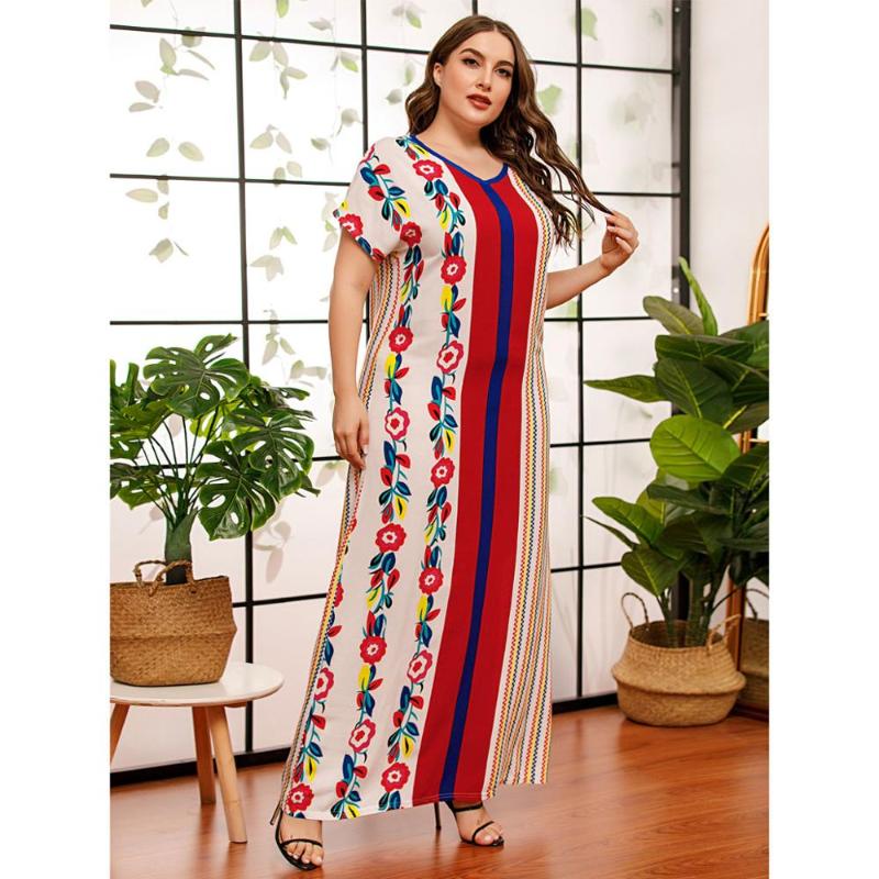 Women Casual short sleeve floral printed Dress plus size african dashiki loose abaya kaftan ramadan robe moroccan gown VKDR2317
Women Casual short sleeve floral printed Dress plus size african dashiki loose abaya kaftan ramadan robe moroccan gown VKDR2317