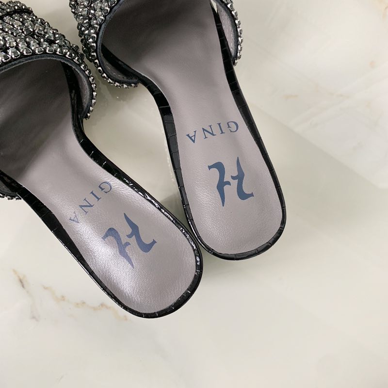 Brand new women's sandal shoes gina ladies high heels sandal shoes with diamond heel 6.5 cm high quality ! Po01131