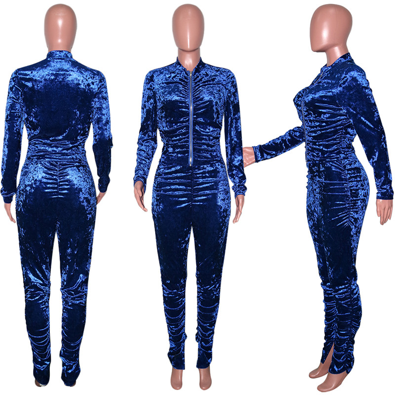 Fall winter Women solid color tracksuits jogger suit long sleeve outfits jacket+stack leggings two piece set plus size-2X sweatsuits 4338