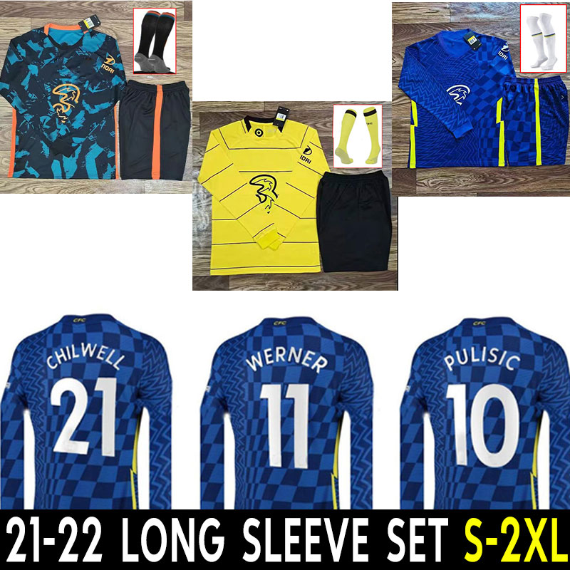 Long sleeve CFC 2021 2022 PULISIC soccer jersey 21 22 ZIYECH HAVERTZ KANTE WERNER ABRAHAM CHILWELL MOUNT JORGINHO LUKAKU football shirt Men kit socks adult third home
Long sleeve CFC 2021 2022 PULISIC soccer jersey 21 22 ZIYECH HAVERTZ KANTE WERNER ABRAHAM CHILWELL MOUNT JORGINHO LUKAKU football shirt Men kit socks adult third home