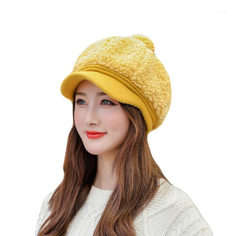 Berets Winter Ladies Lambskin Cashmere Thickened Beret Hat Tide Solid Painter Gorros Warm Lamb Cap 20211, Yellow
Berets Winter Ladies Lambskin Cashmere Thickened Beret Hat Tide Solid Painter Gorros Warm Lamb Cap 20211, Yellow