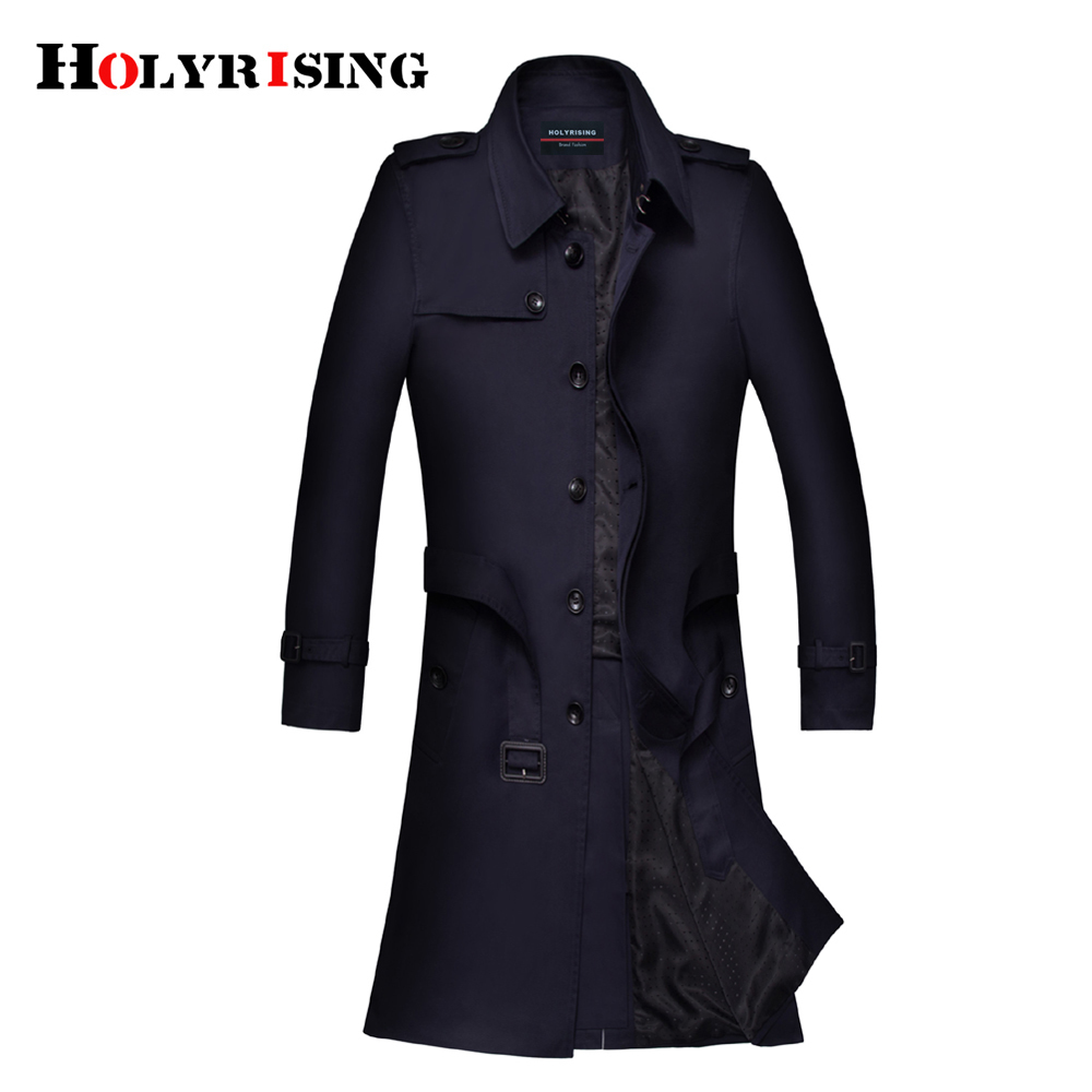 Holyrising Trench Coat Men Casual Masculino Overcoat Slim Long Greatcoat Single Button Windbreak Comfortable Size S9XL 183605 201120
