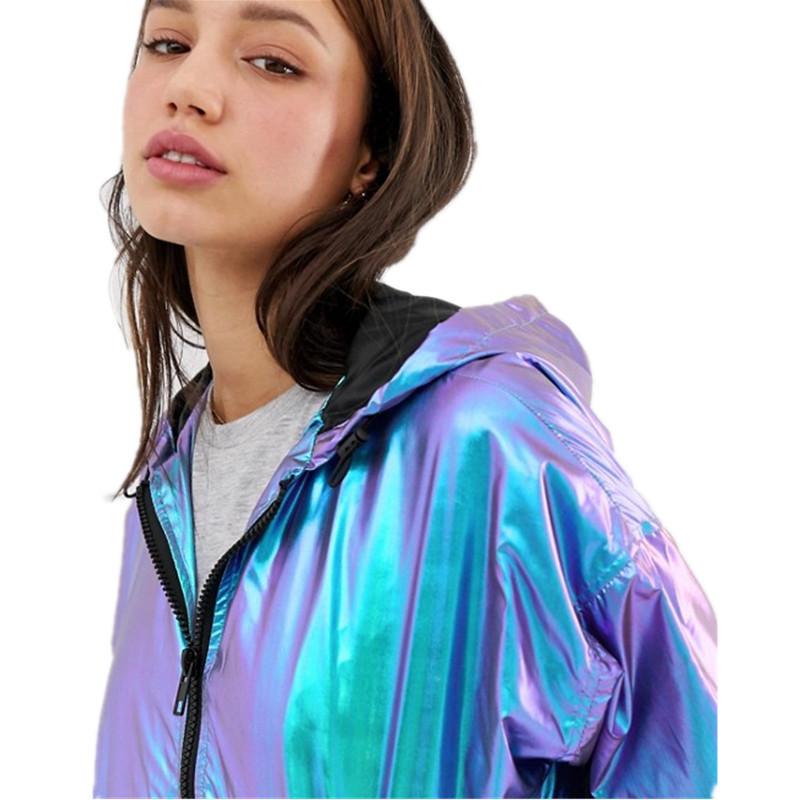 Jaqueta Feminina Casaco Feminino Jacket Europe And America Symphony Metallic Waterproof Large Size Loose Women's Jacket Casual 201029