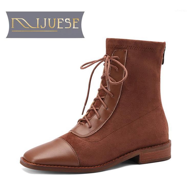 MLJUESE 2021 women ANKLE boots Cow leather+flock Winter short plush Square Toe Med heels female boots size 401, Brown
MLJUESE 2021 women ANKLE boots Cow leather+flock Winter short plush Square Toe Med heels female boots size 401, Brown