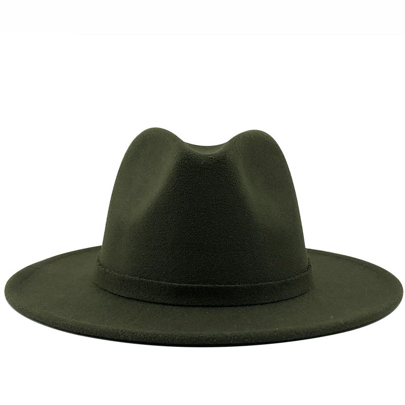Men Women Wide Brim Wool Felt Jazz Fedora Hats British style Trilby Party Formal Panama Cap Black Yellow Dress Hat 56-58-60CM 201106