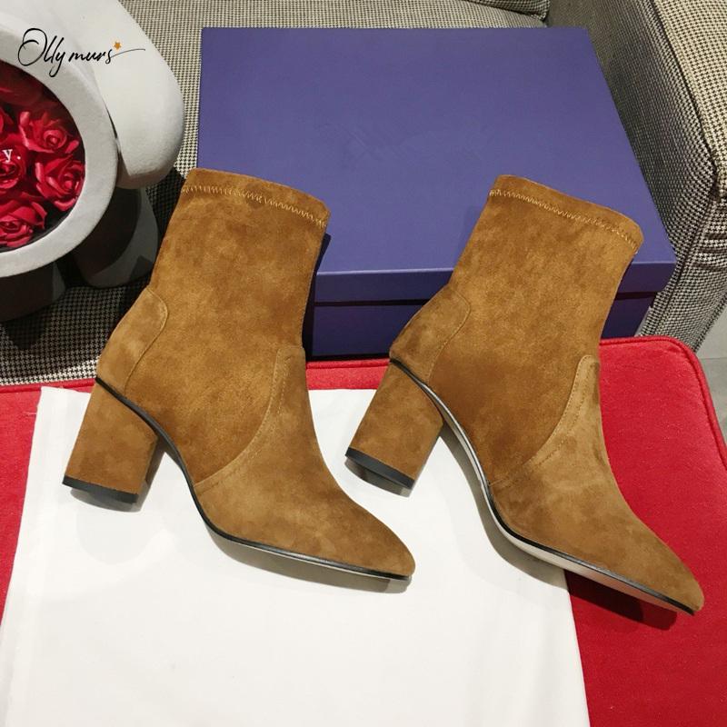 OllyMurs Fashion Style Boots Women Shoes Black Kid Suede Ankle Boots For Women Thick High Heel Slip On Ladies Shoes Autumn, As pic
OllyMurs Fashion Style Boots Women Shoes Black Kid Suede Ankle Boots For Women Thick High Heel Slip On Ladies Shoes Autumn, As pic