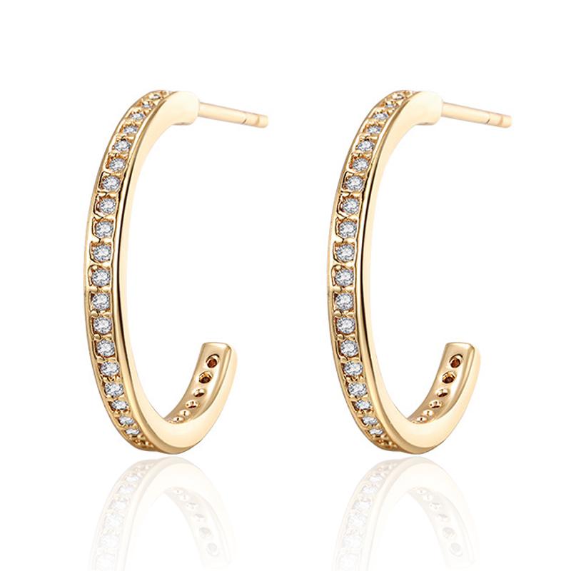 New Fashion C-shape Cubic Zirconia Small Hoop Earrings for Women Gold CZ Round Circle Earrings Temperament Jewelry Gifts
New Fashion C-shape Cubic Zirconia Small Hoop Earrings for Women Gold CZ Round Circle Earrings Temperament Jewelry Gifts