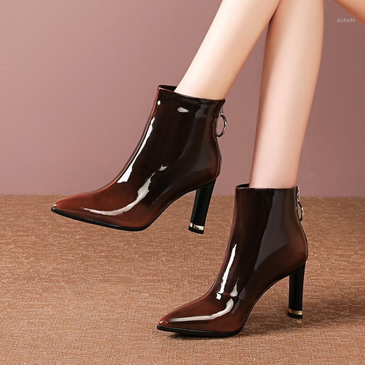 MLJUESE 2020 women ankle boots cow leather zippers pointed toe winter short plush high heel boots women size 34-431, Green
MLJUESE 2020 women ankle boots cow leather zippers pointed toe winter short plush high heel boots women size 34-431, Green